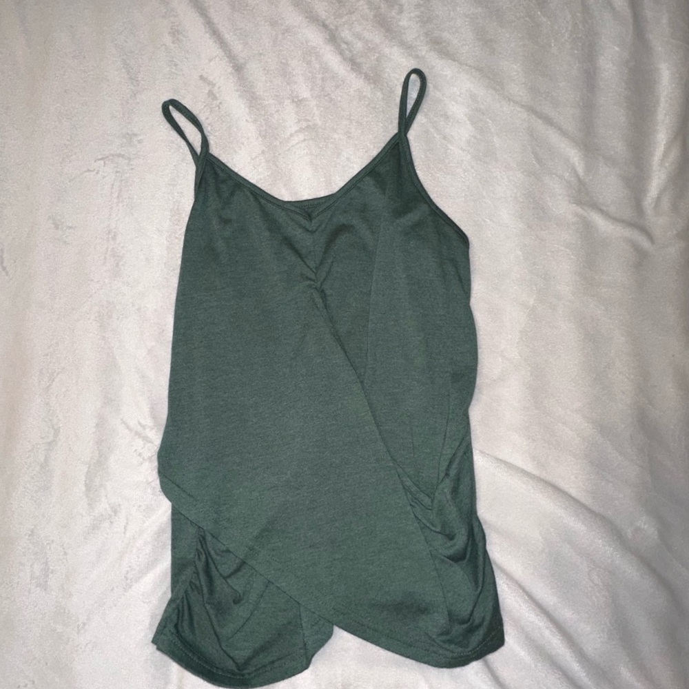 SHEIN Green Asymmetrical Wrap Camisole